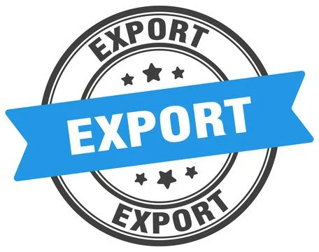 Export stamp. export label on transparent background. round sign Stock Illustration