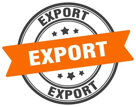 Export stamp. export label on transparent background. round sign Stock Illustration