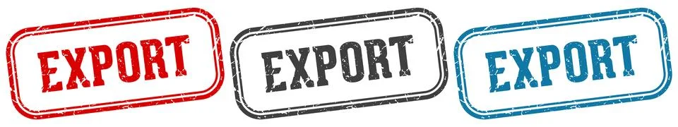 Export stamp. export rectangular stamp set isolated on white background Stock Illustration