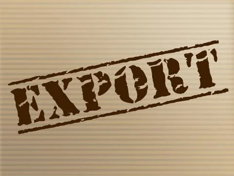 Export stamp indicating trading exporting and commercial Stock Illustration