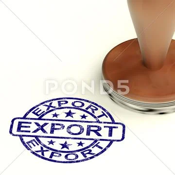 Export stamp showing global distribution and shipping Stock Illustration