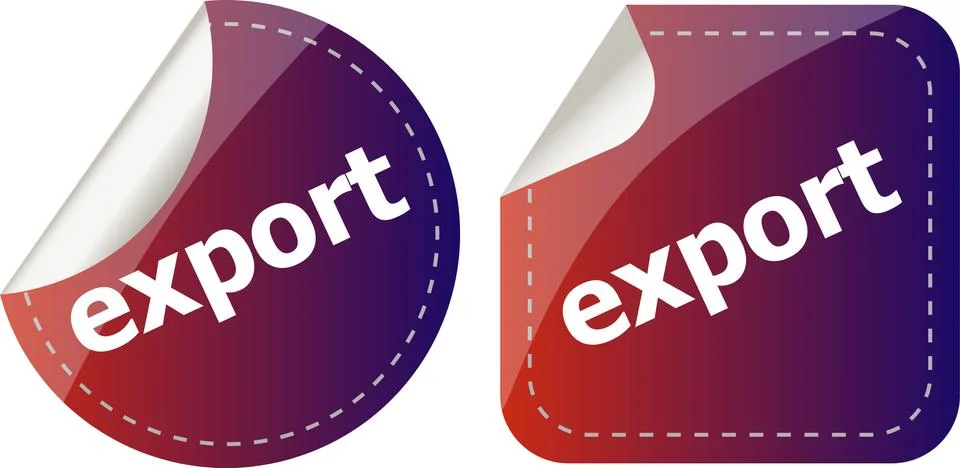 Export. stickers set, web icon button isolated on white Stock Illustration