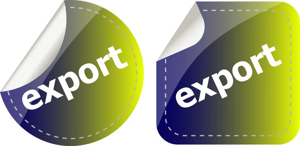 Export. stickers set, web icon button isolated on white Stock Illustration