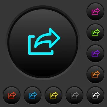 Export symbol dark push buttons with color icons Stock Illustration