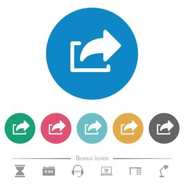 Export symbol flat round icons Illustrazione stock