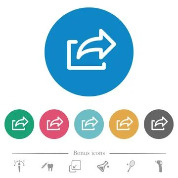 Export symbol flat round icons Illustrazione stock