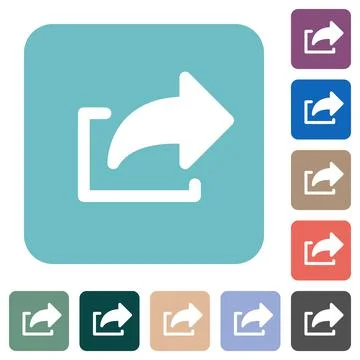Export symbol solid rounded square flat icons Stock Illustration