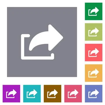 Export symbol solid square flat icons Illustrazione stock