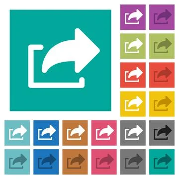Export symbol solid square flat multi colored icons Stock Illustration