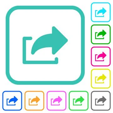 Export symbol solid vivid colored flat icons Illustrazione stock