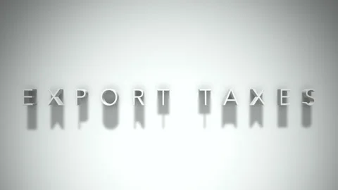 Export taxes  3D title animation white text on a white background Stock Footage 299636550