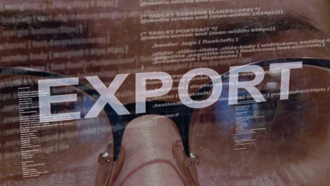 Export text on background of female developer 스톡 동영상 107201121