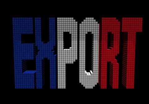 Export text made of containers with french flag illustration Stock Illustration
