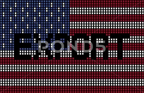 Export text over American flag barrels illustration Stock Illustration