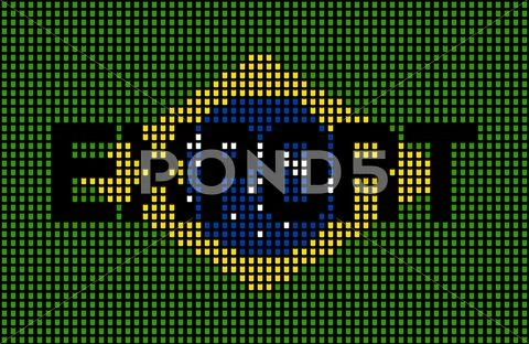 Export text over Brazilian flag barrels illustration Stock Illustrationen