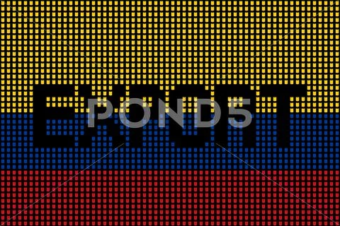 Export text over Colombian flag barrels illustration Stock Illustration