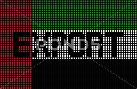 Export text over UAE flag barrels illustration Stock Illustrationen