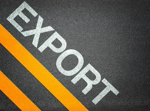 Export text writing road asphalt Stock Illustration