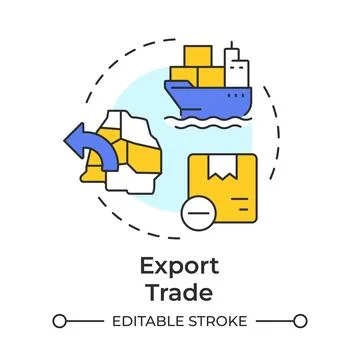 Export trade multi color concept icon Stock Illustration