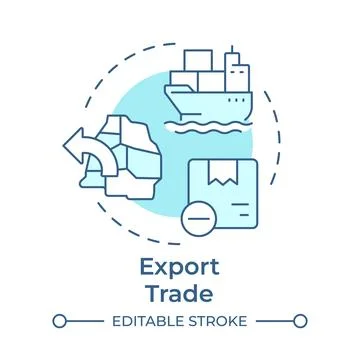 Export trade soft blue concept icon Stock-Illustration