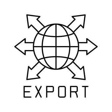 Export transportation line icon vector black illustration Stock Illustration