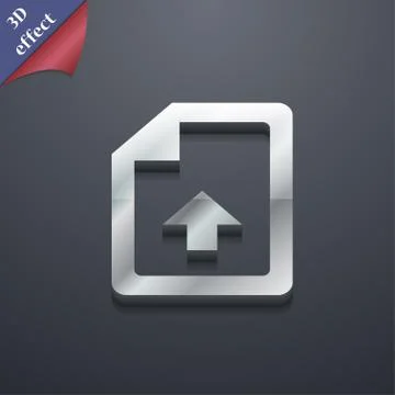 Export, Upload file  icon symbol. 3D style. Trendy, modern design with space  Illustrazione stock