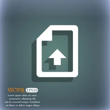 Export, Upload file  icon symbol on the blue-green abstract background with s Illustrazione stock