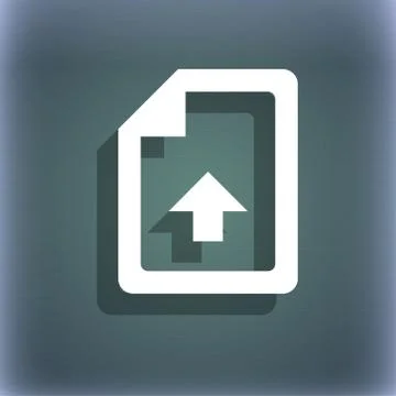 Export, Upload file icon symbol on the blue-green abstract background with shado Illustrazione stock