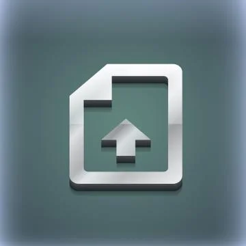 Export, Upload file icon symbol. 3D style. Trendy, modern design with space for Illustrazione stock