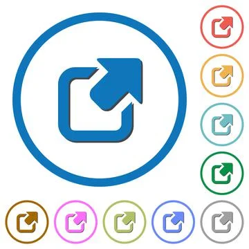 Export with upper right arrow icons with shadows and outline Stock Illustration