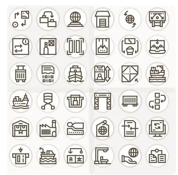 Export Vector Icon Set with 36 Bold Line High Resolution PIXEL Perfect Graphi 스톡 일러스트