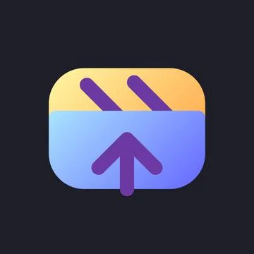 Export video file flat gradient fill ui icon for dark theme Illustrazione stock