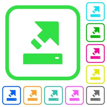 Export vivid colored flat icons Illustrazione stock