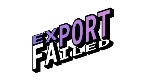 EXPORT vs FAILED, 3D Text Animation in Isometric View with Opposite Word Motion Stock Footage 314263455