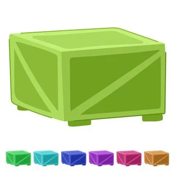Export wooden crate vector cartoon graphic イラスト素材