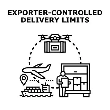 Exporter controlled delivery limits for global shipping and logistic Stock Illustration