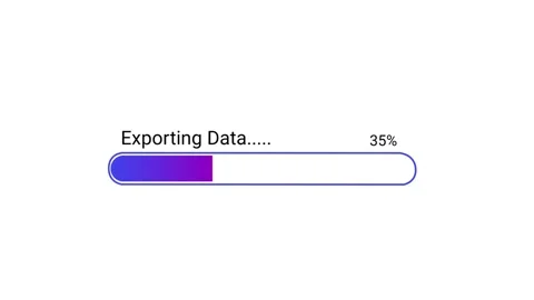 Exporting Data Loading Bar Animation - Digital Progress Bar Interface Concept Vídeos de archivo 342939653