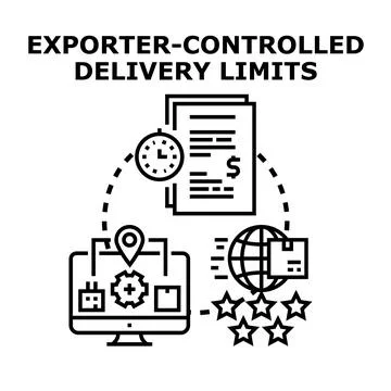 Exporting goods controlling global delivery limits concept Stock Illustration