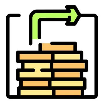 Exporting goods from warehouse, stacked boxes ready for shipping イラスト素材