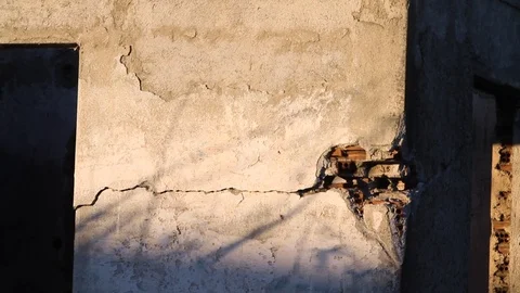 Exposed bricks at a broken wall at an abandoned village Stock Footage 121337126