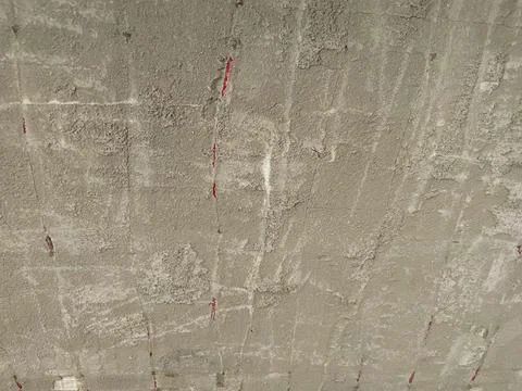 Exposed concealed wall electric heating without plaster Stock Photos