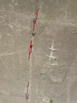 Exposed concealed wall electric heating without plaster Stock Photos