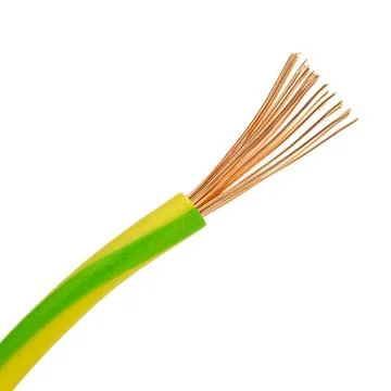 Exposed copper strands of electrical wire 스톡 사진