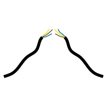 Exposed core wires multi core electrical cable for connections Stock Illustration