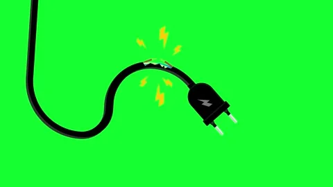 Exposed Electrical Wire Short Circuit Danger Icon 4K Stock Footage 335533858