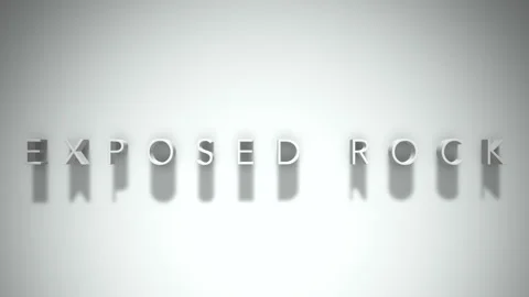 Exposed rock 3D title animation with shadows on a white background Stock Footage 298003837