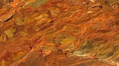 Exposed rocks at  Rio Tinto mining - Spain Stockbeeldmateriaal 22132333