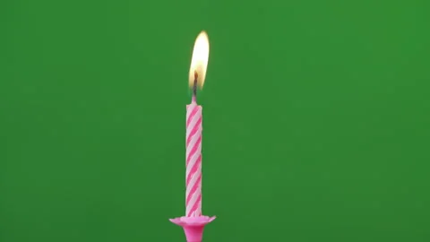 Exposing to wind gusts cause flame to flicker. Time lapse birthday cake candle Stock Footage 148605755