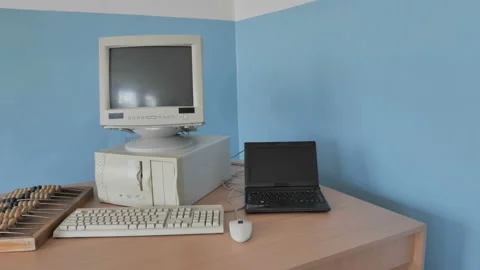 Exposition Of Development Of Computing Technology. Stock Footage 126374977