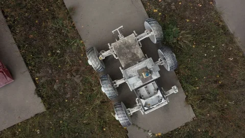 Exposition of equipment that participated in the liquidation of the Chernobyl Stock Footage 128348905